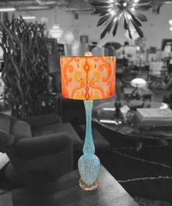 HausOfRex Lighting Candy Glass Lamp In Azure & Orange