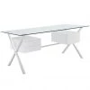 HausOfRex Living Melanie II Glass Ceiling Double Drawer Desk