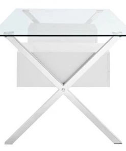 HausOfRex Living Melanie II Glass Ceiling Double Drawer Desk