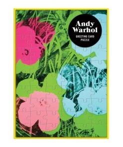 HausOfRex Looking Playing Loving Andy Warhol Greeting Card Puzzle: Flowers