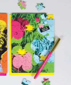 HausOfRex Looking Playing Loving Andy Warhol Greeting Card Puzzle: Flowers