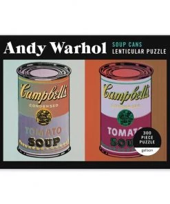 HausOfRex Andy Warhol Lenticular Jigsaw Puzzle: Soup Cans, 300 Pcs. Looking Playing Loving