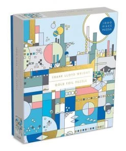 HausOfRex Frank Lloyd Wright Gold Foil Puzzle: City By The Sea, 1000 Pcs.