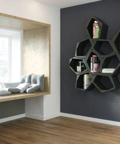 HausOfRex HIVE Modular Shelving Cell, OPEN BLACK