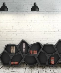 HausOfRex HIVE Modular Shelving Cell, CLOSED BLACK Living