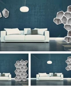 HausOfRex Living HIVE Modular Shelving Cell, CLOSED WHITE