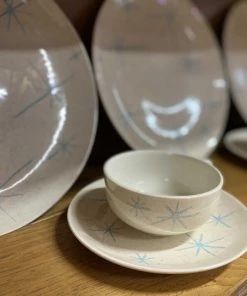 HausOfRex Royal China Underglaze Celeste Atomic Blue Star Dinnerware Dining