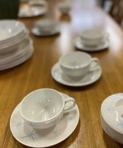 HausOfRex Royal China Underglaze Celeste Atomic Blue Star Dinnerware Dining