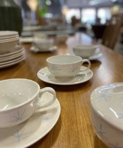 HausOfRex Royal China Underglaze Celeste Atomic Blue Star Dinnerware Dining