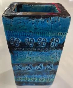 Rosenthal Bitossi Vase By Aldo Londi Rimini Blue Collection C1960s Looking Playing Loving