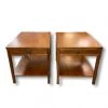 HausOfRex Imperial Furniture Walnut & Brass End Tables, Mid-Century Modern (Pair) Living