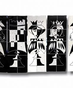 HausOfRex Looking Playing Loving Chess Pieces Gravel Relief Panels (Set Of 5)