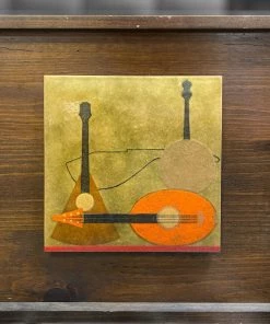 HausOfRex Stringed Instrument Enamel Triptych Looking Playing Loving