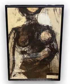 HausOfRex Looking Playing Loving Enlarged Pen & Ink Mother & Child