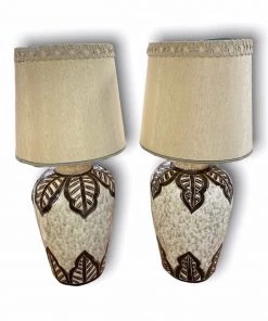 HausOfRex Lighting Ceramic Leaf Lamps (Pair)