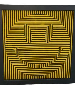 HausOfRex Laser Cut Acrylic Artwork 23? X 23? Black Gloss Acrylic On Yellow Gloss Background. Mounted In Black Frame With Glass. Looking Playing Loving