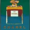 HausOfRex Andy Warhol Chanel No5 On Canvas Blue/Green W 41.5 H 60" Looking Playing Loving