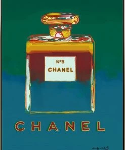 HausOfRex Andy Warhol Chanel No5 On Canvas Blue/Green W 41.5 H 60" Looking Playing Loving