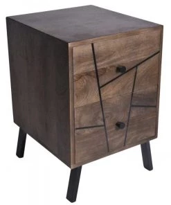 HausOfRex Sleeping Context Nightstand Solid Walnut Mango Wood W/2 Drawers 16" X 18" X 24.5'