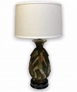 HausOfRex Lighting Italian Volcanic Lamp With Greek Hoplite By Italo Casini, C. 1930s