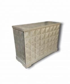 HausOfRex Baker Studded Silverleaf Credenza With Vermilion Interior By Barbara Barry