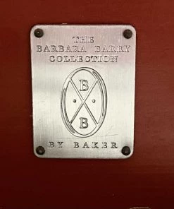 HausOfRex Baker Studded Silverleaf Credenza With Vermilion Interior By Barbara Barry