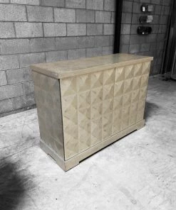 HausOfRex Baker Studded Silverleaf Credenza With Vermilion Interior By Barbara Barry