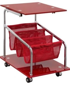 HausOfRex Accent Storage Table Red Living