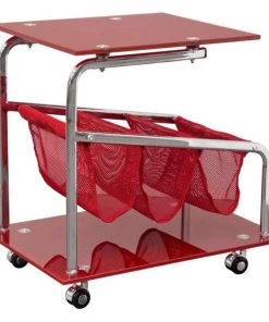 HausOfRex Accent Storage Table Red Living
