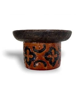 HausOfRex Bitossi CARTA FIORENTINA Arabesque Motif Candle Holder 1960's By Aldo Londi