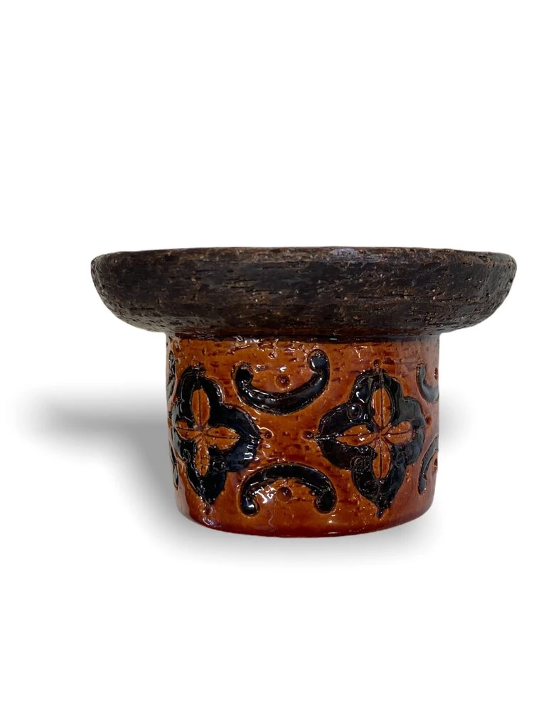 HausOfRex Bitossi CARTA FIORENTINA Arabesque Motif Candle Holder 1960's By Aldo Londi 1 HausOfRex Bitossi CARTA FIORENTINA Arabesque Motif Candle Holder 1960's By Aldo Londi