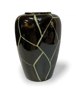 HausOfRex Scheurich Black & Celadon Vase, Vintage W. Germany