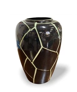 HausOfRex Scheurich Black & Celadon Vase, Vintage W. Germany