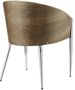 HausOfRex Barrel Dining Wood Armchair Silver