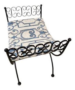 HausOfRex Arthur Umanoff Scroll Bench Custom Textile Dining