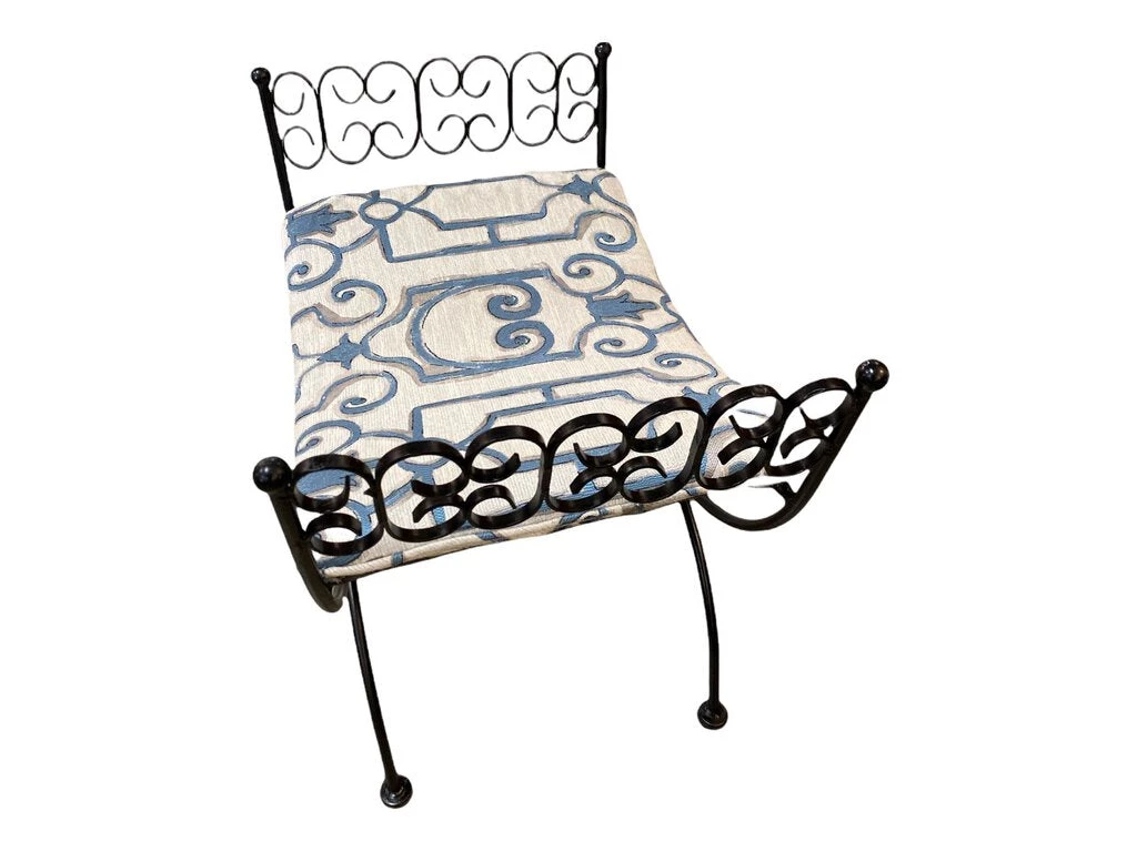 HausOfRex Arthur Umanoff Scroll Bench Custom Textile Dining 2 HausOfRex Arthur Umanoff Scroll Bench Custom Textile Dining