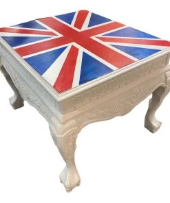 HausOfRex British Flag Claw Foot Side Table Living