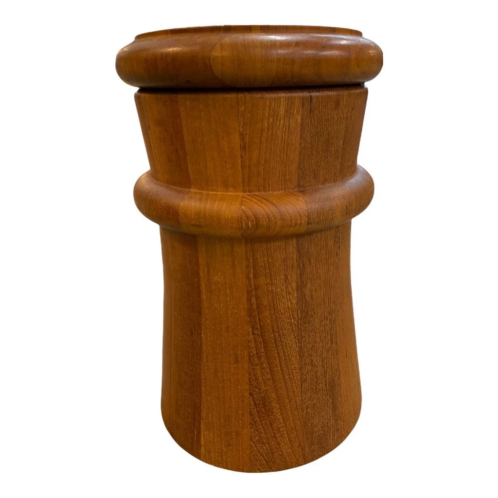 HausOfRex Dansk Danish Modern Teak Chess Piece Ice Bucket Rare Design 1 HausOfRex Dansk Danish Modern Teak Chess Piece Ice Bucket Rare Design