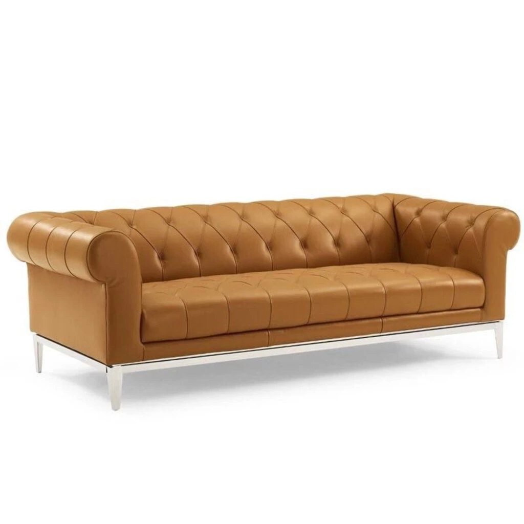 HausOfRex Living Savile Tufted Leather Sofa 1 HausOfRex Living Savile Tufted Leather Sofa