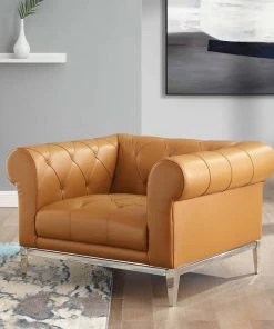 HausOfRex Savile Tufted Leather Armchair