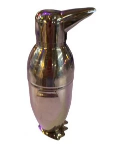 HausOfRex Looking Playing Loving Polished Chrome Penguin Cocktail Shaker