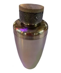 HausOfRex Looking Playing Loving Chrome And Wood Top Cocktail Shaker