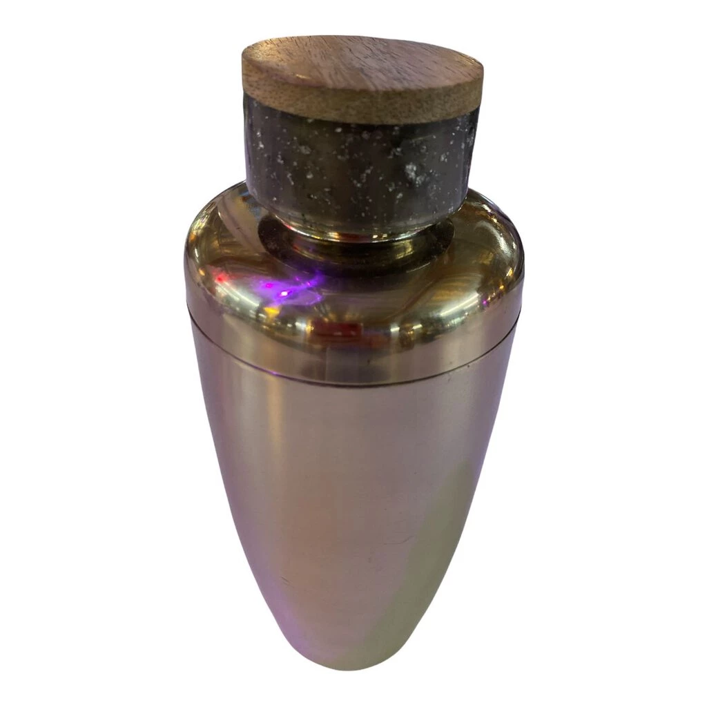 HausOfRex Looking Playing Loving Chrome And Wood Top Cocktail Shaker 1 HausOfRex Looking Playing Loving Chrome And Wood Top Cocktail Shaker