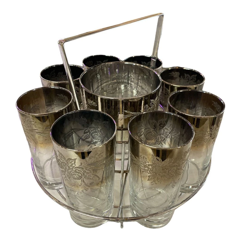HausOfRex Mid Century Highball Glasses In Chrome Trolley 1 HausOfRex Mid Century Highball Glasses In Chrome Trolley