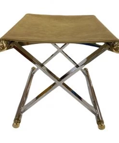 HausOfRex Living Hollywood Regency Maison Jensen Style Chrome Benches - The Pair