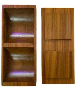 HausOfRex Looking Playing Loving Danish Modern Teak Enamel Mid Century Covered Trinket Box