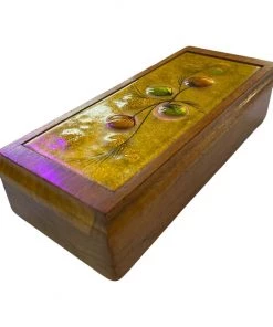 HausOfRex Looking Playing Loving Danish Modern Teak Enamel Mid Century Covered Trinket Box