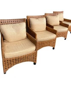 HausOfRex Hampton Leather & Bamboo Armchair Dining