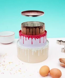 HausOfRex Cake Storage Tin Set Of 3 Looking Playing Loving 6 HausOfRex Cake Storage Tin Set Of 3 Looking Playing Loving