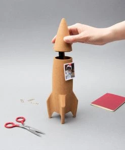 HausOfRex Looking Playing Loving Cork Rocket Desk Tidy